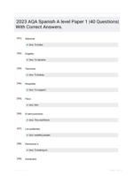 2023 AQA Spanish A level Paper 1  |40 Questions| With Correct Answers.