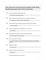 GIA Diamond and Diamond Grading Final Study Guide Questions and Correct Answers