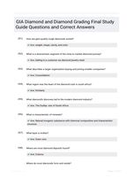 GIA Diamond and Diamond Grading Final Study Guide Questions and Correct Answers