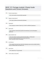 BIOD 121 Portage module 3 Study Guide Questions and Correct Answers