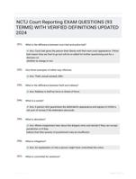 NCTJ Court Reporting EXAM QUESTIONS (93 TERMS) WITH VERIFIED DEFINITIONS UPDATED 2024