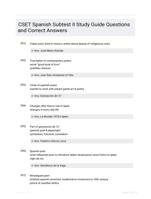 CSET Spanish Subtest II Study Guide Questions and Correct Answers