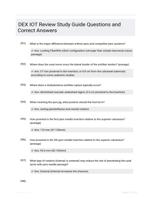 DEX IOT Review Study Guide Questions and Correct Answers