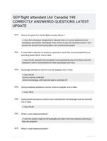 SEP flight attendant (Air Canada) 198 CORRECTLY ANSWERED QUESTIONS LATEST UPDATE