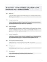 IB Business Unit 5 Summary (SL) Study Guide Questions and Correct Answers