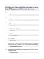 ATI Capstone Care of Children Pre Assessment Quiz |47 Questions| With Correct Answers.