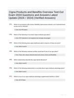 Cigna Products and Benefits Overview Test-Out Exam 2024 LATEST UPDATE WITH CORRECT SOLUTION GRADED A+