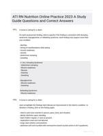 ATI RN Nutrition Online Practice 2023 A Study Guide Questions and Correct Answers