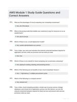 AWS Module 1 Study Guide Questions and Correct Answers