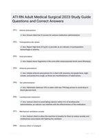 ATI RN Adult Medical Surgical 2023 Study Guide Questions and Correct Answers