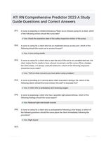 ATI RN Comprehensive Predictor 2023 A Study Guide Questions and Correct Answers