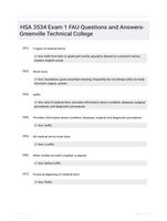 HSA 3534 Exam 1 FAU Questions and Answers- Greenville Technical College