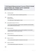 1158 Speed Measurement Course (FDLE) EXAM QUESTIONS (56 TERMS) WITH VERIFIED DEFINITIONS UPDATED 2024