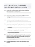 Waxing Mock Questions 68 CORRECTLY ANSWERED QUESTIONS LATEST UPDATE