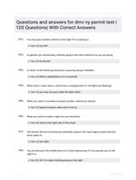 Questions and answers for dmv ny permit test |105 Questions| With Correct Answers.