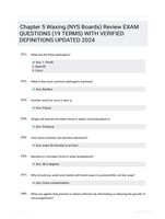 Chapter 5 Waxing (NYS Boards) Review EXAM QUESTIONS (19 TERMS) WITH VERIFIED DEFINITIONS UPDATED 2024