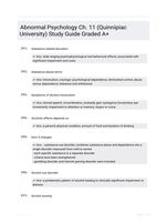 Abnormal Psychology Ch. 11 (Quinnipiac University) Study Guide Graded A+