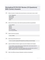 Biomedical PLTW EOC Review |25 Questions| With Correct Answers.