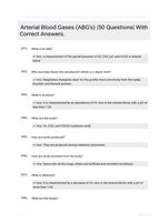 Arterial Blood Gases (ABG's) |50 Questions| With Correct Answers.