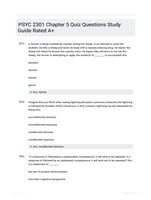 PSYC 2301 Chapter 5 Quiz Questions Study Guide Rated A+