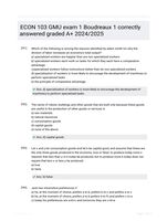 ECON 103 GMU exam 1 Boudreaux 1 correctly answered graded A+ 2024/2025