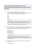 ASE A1 (Engine Repair) Practice Test - Cumulative Study Guide Questions and Correct Answers