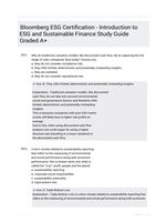 Bloomberg ESG Certification - Introduction to ESG and Sustainable Finance Study Guide Graded A+