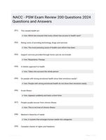 NACC - PSW Exam Review 200 Questions 2024 Questions and Answers