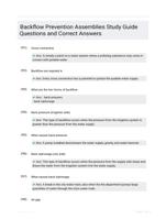 Backflow Prevention Assemblies Study Guide Questions and Correct Answers