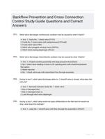 Backflow Prevention and Cross Connection Control Study Guide Questions and Correct Answers