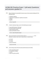 ACSM GEI Practice Exam 1 (all  tests) Questions and  answers graded A+