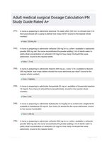 Adult medical surgical Dosage Calculation PN Study Guide Rated A+