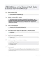 ATE 2661 Large Animal Diseases Study Guide Questions and Correct Answers