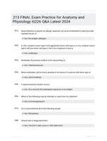 213 FINAL Exam Practice for Anatomy and Physiology II|226 Q&A Latest 2024