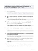 Bloomberg Market Concepts Certification |37 Questions| With Correct Answers.