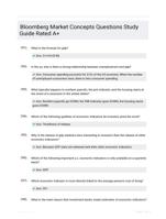 Bloomberg Market Concepts Questions Study Guide Rated A+