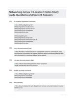 Networking-Annex D-Lesson 2-Notes Study Guide Questions and Correct Answers