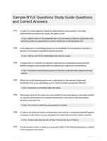 Sample NYLE Questions Study Guide Questions and Correct Answers