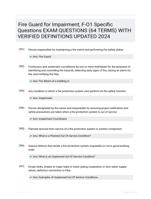 Fire Guard for Impairment, F-O1 Specific Questions EXAM QUESTIONS (64 TERMS) WITH VERIFIED DEFINITIONS UPDATED 2024