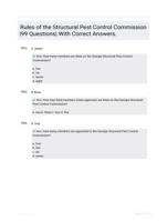 Rules of the Structural Pest Control Commission |99 Questions| With Correct Answers.