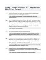 Praxis 2 School Counseling 5422 |33 Questions| With Correct Answers.