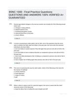 BSNC 1000 - Final Practice Questions QUESTIONS AND ANSWERS 100% VERIFIED A+ GUARANTEED