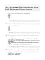 sbb- carbohydrate blood group antigens Study Guide Questions and Correct Answers