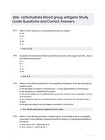 sbb- carbohydrate blood group antigens Study Guide Questions and Correct Answers