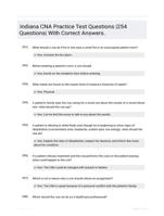 Indiana CNA Practice Test Questions |254 Questions| With Correct Answers.