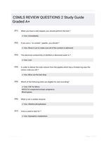 CSMLS REVIEW QUESTIONS 2 Study Guide Graded A+