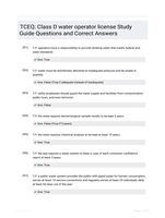 TCEQ: Class D water operator license Study Guide Questions and Correct Answers