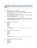 Cumulative Final Exam Questions And Answers 2024