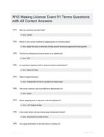 NYS Waxing License Exam 91 Terms Questions with All Correct Answers