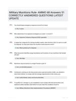 Military Munitions Rule- AMMO 68 Answers 51 CORRECTLY ANSWERED QUESTIONS LATEST UPDATE